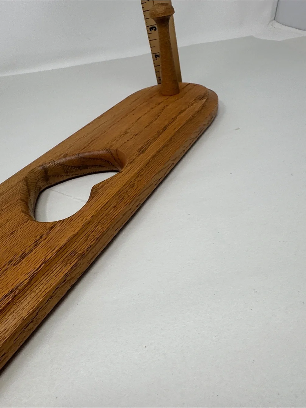 Wood Wall Hook Rack with Heart Cutout Oak Wall Hanging Cottagecore
